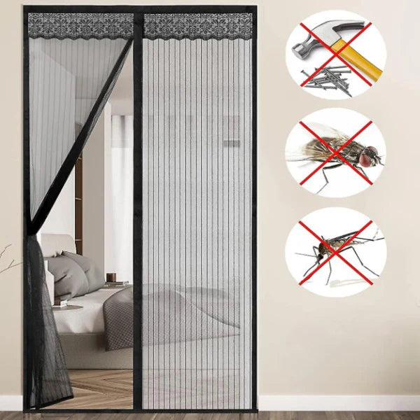 1+1 БЕЗПЛАТНО Магнитна мрежа против комари/мухи за врати, 210 x 100 см